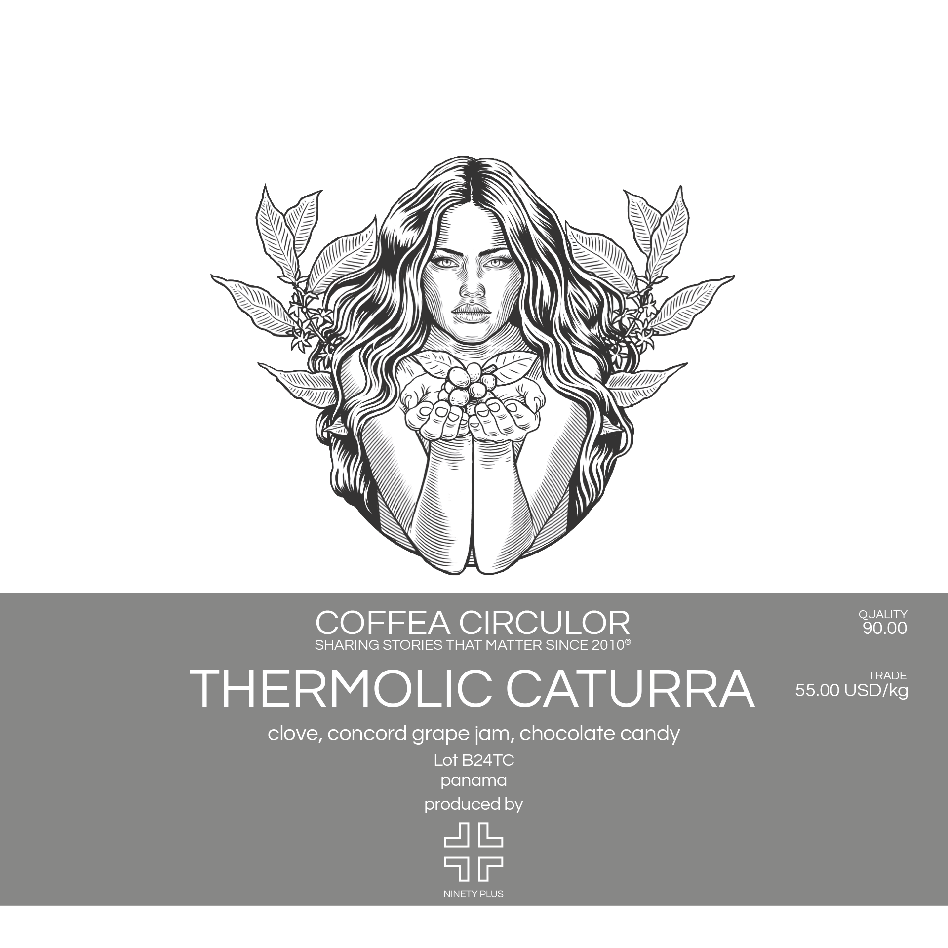 PANAMA Ninety Plus Thermolic Caturra AX (Legacy Drima Zede characteristics) packshot