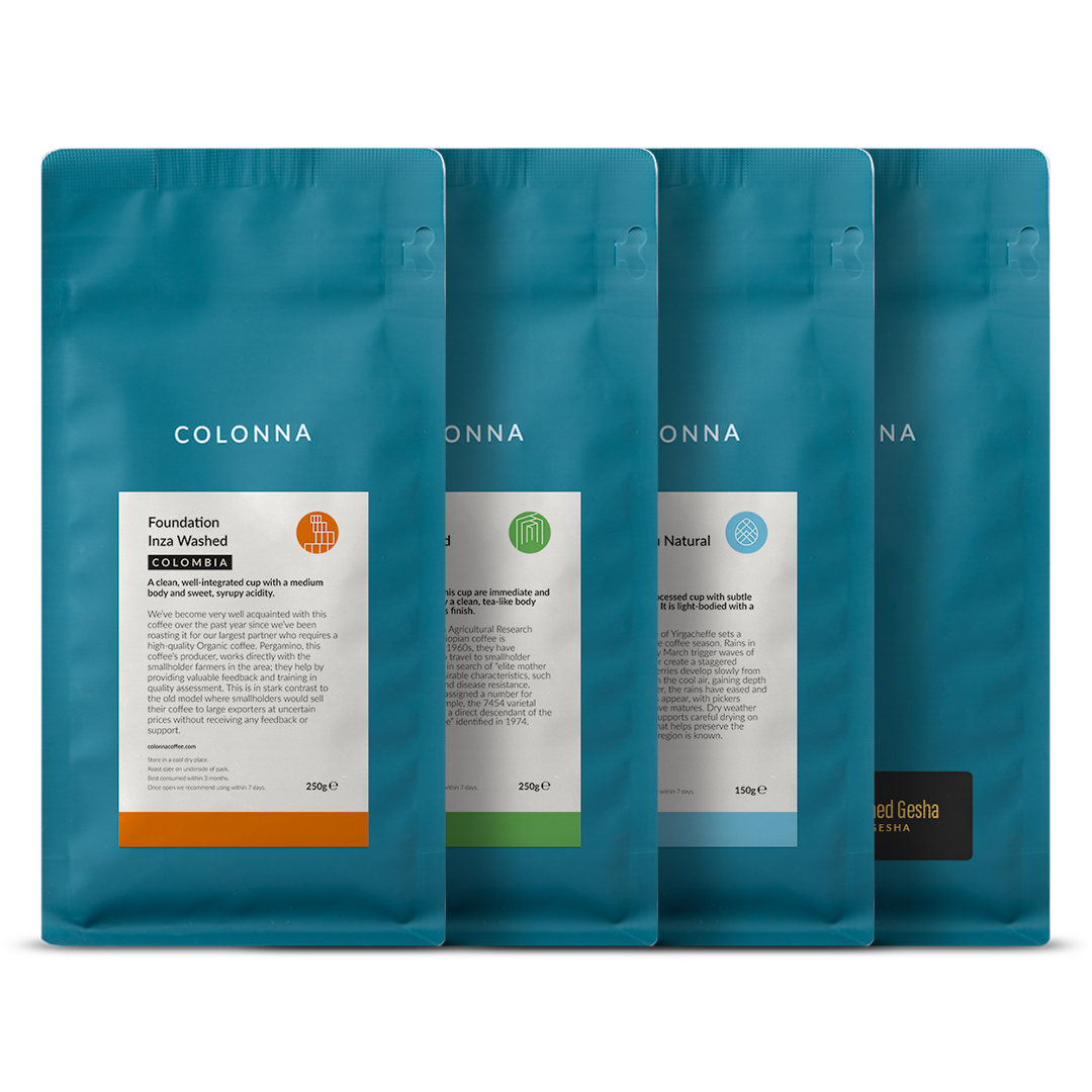 All 3 + Gesha Beans - Filter packshot