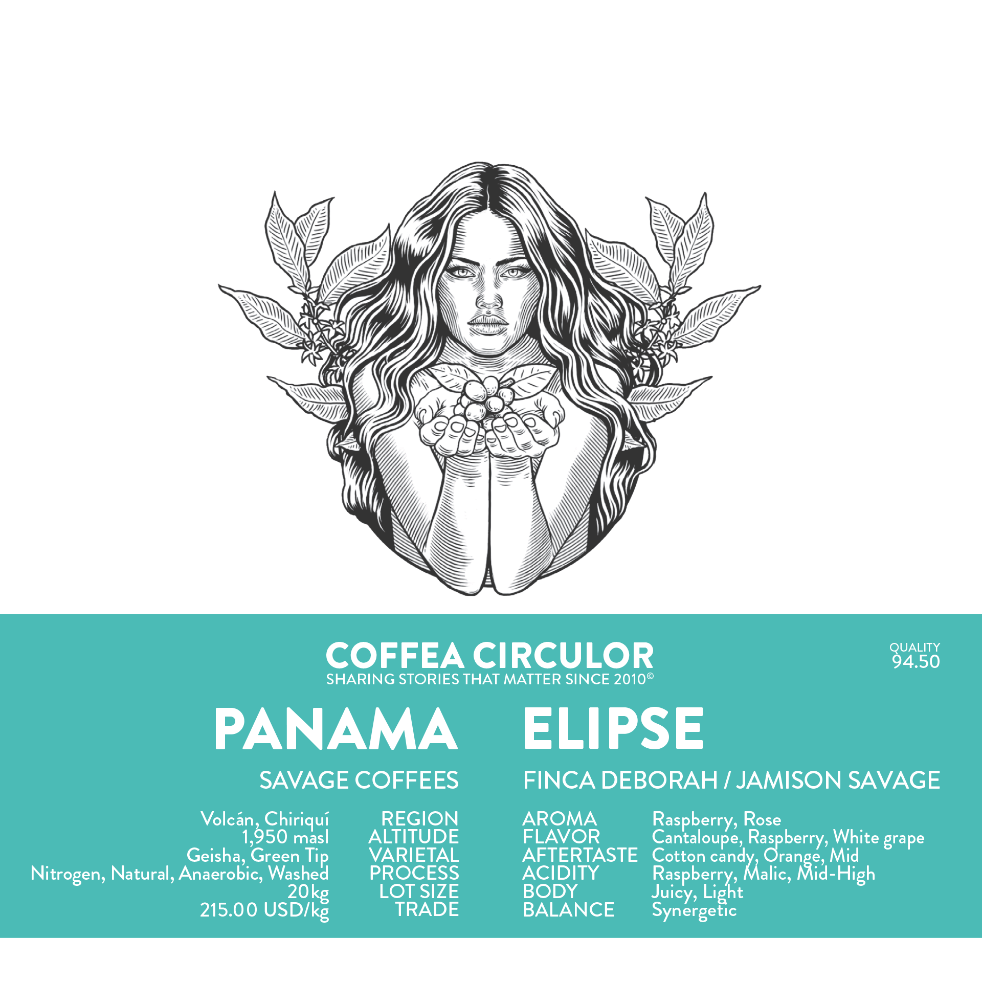 PANAMA Savage Coffees Finca Deborah Elipse Nitrogen Macerated Natural Anaerobic Washed packshot
