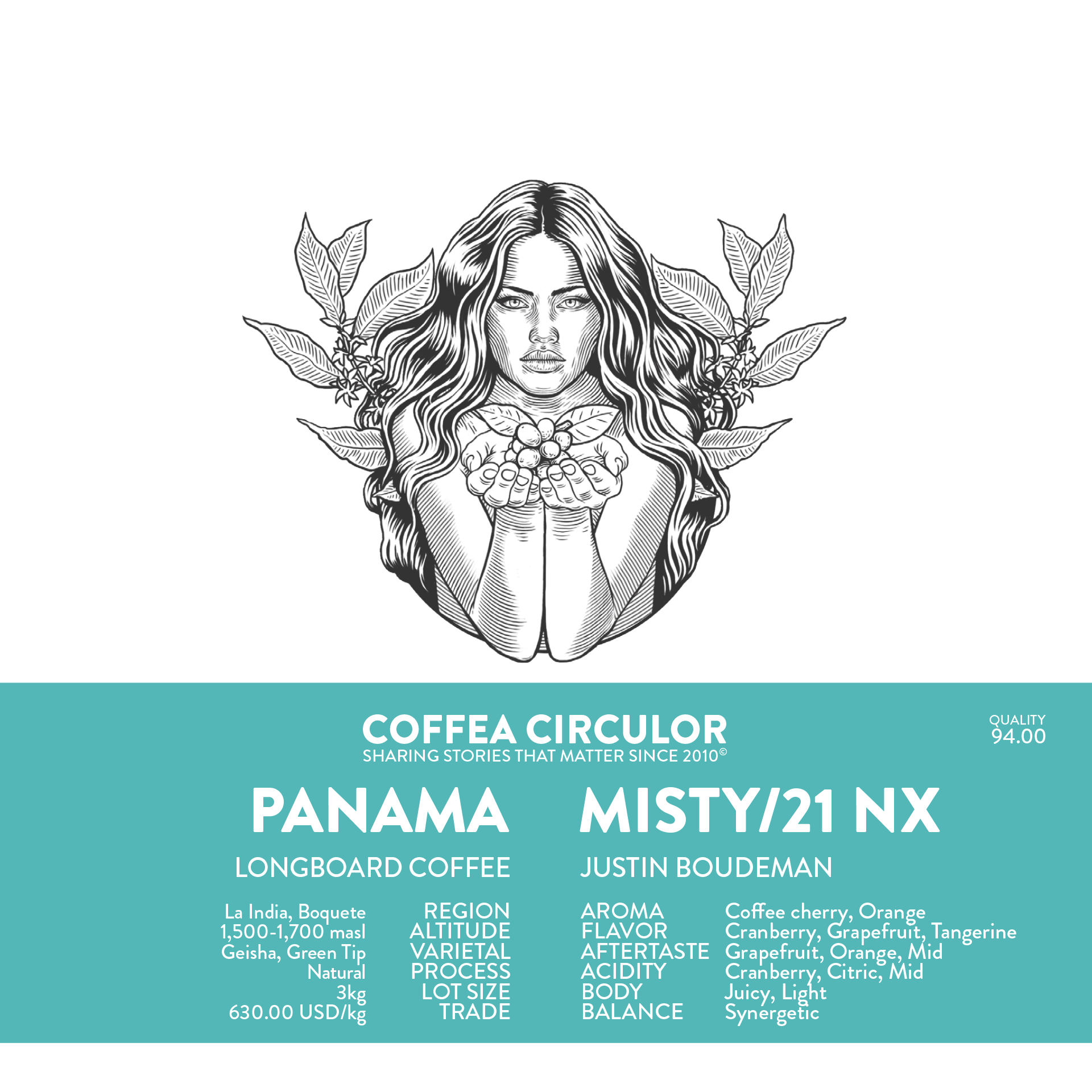 PANAMA Longboard Geisha Misty Mountain /21 Natural NX packshot